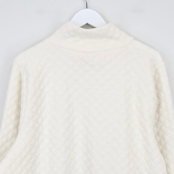NWT J. Crew Factory Quilted Mockneck Pullover Sweatshirt In Ivory Size 2XL - Picture 5 of 8